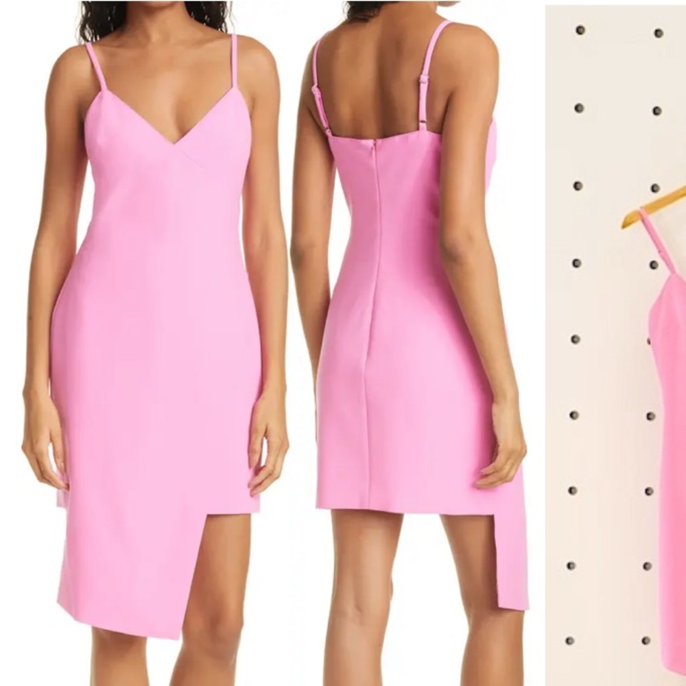 RARE LIKELY RAZZA ASYMMETRICAL DRESS STUNNING PINK COLOR AND SOLD OUT EVERYWHERE